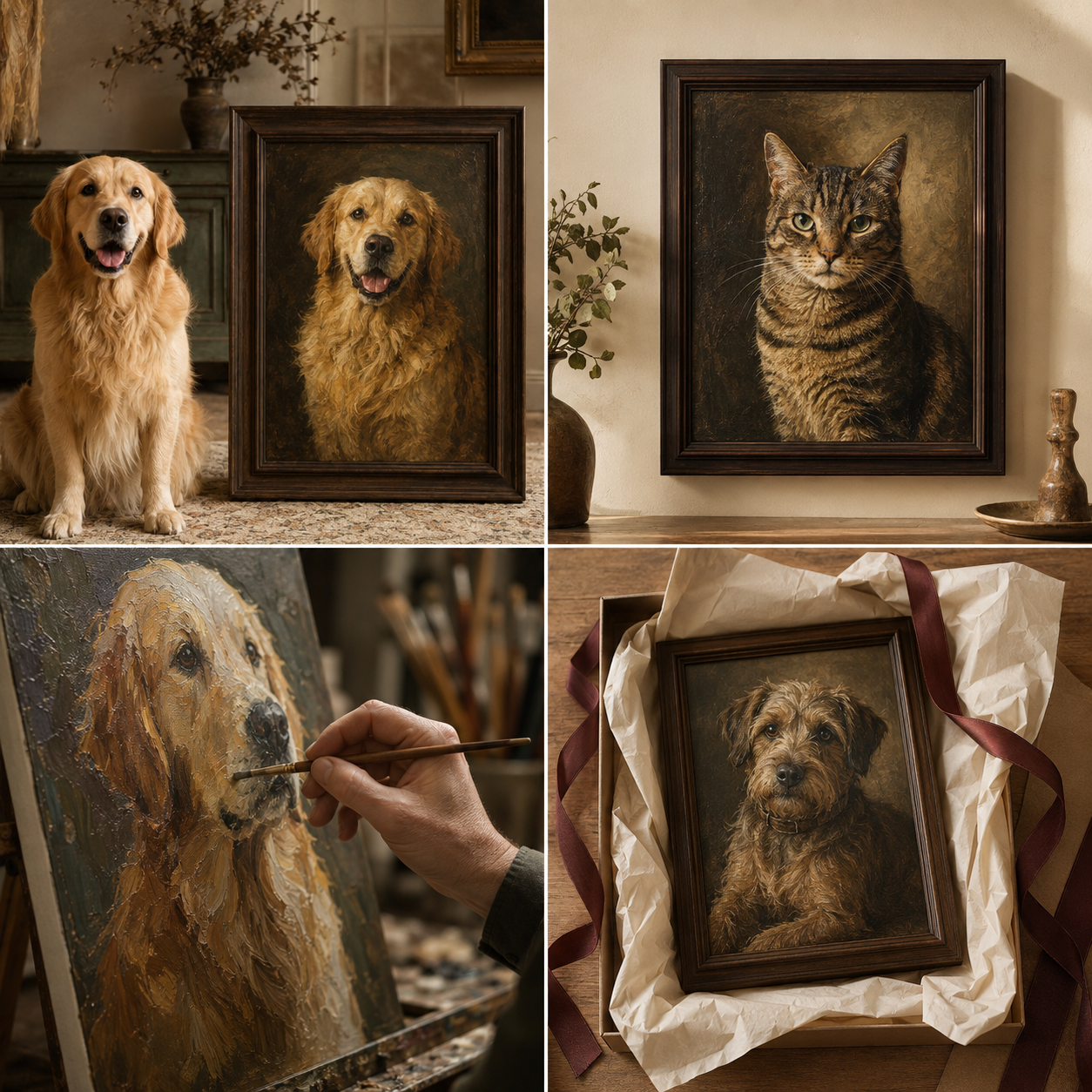 Hand-painted pet portrait story